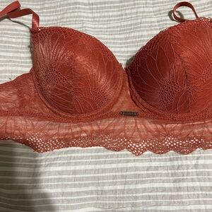 Danskin Rust-Red Lace Longline Bra